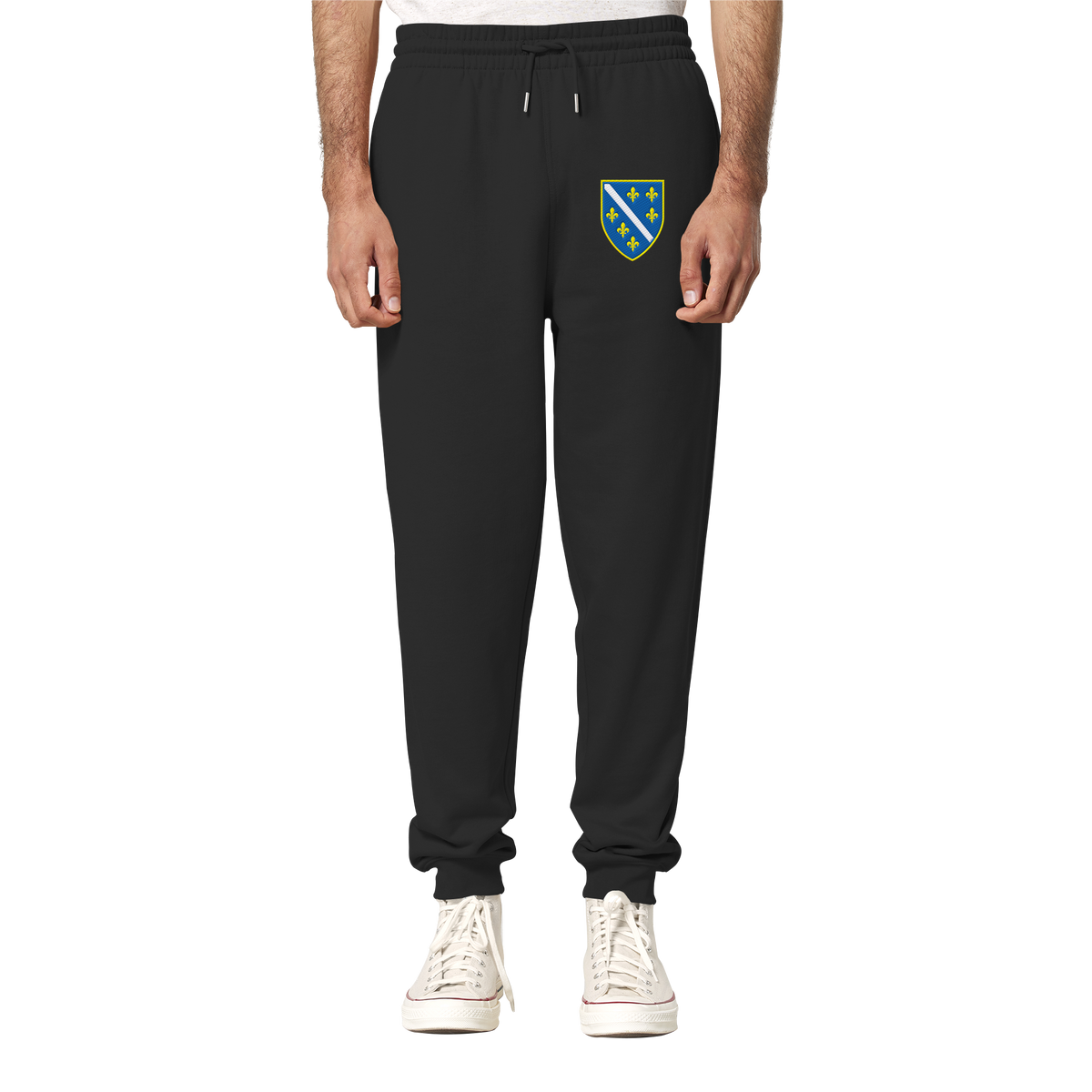 Premium organska jogging pantalone sa grbom Bosne i Hercegovine i vezom | Stanley/Stella – Unisex