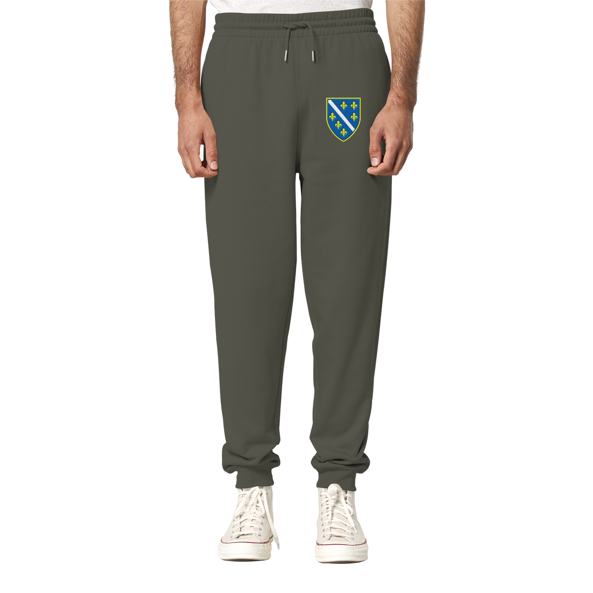 Premium organska jogging pantalone sa grbom Bosne i Hercegovine i vezom | Stanley/Stella – Unisex