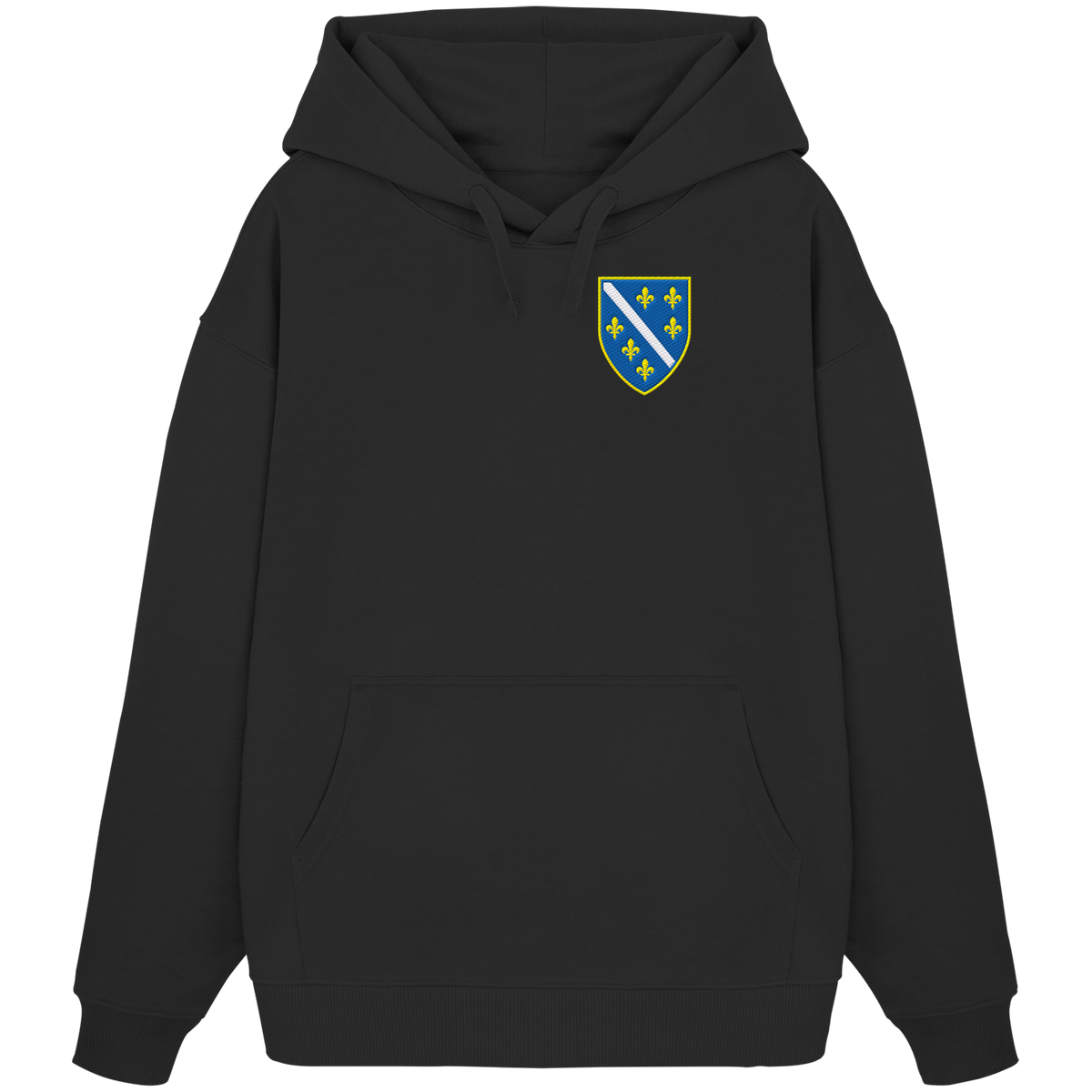 Bosanski grb – ljubav prema domovini s ponosom | Premium vez – organski oversize hoodie