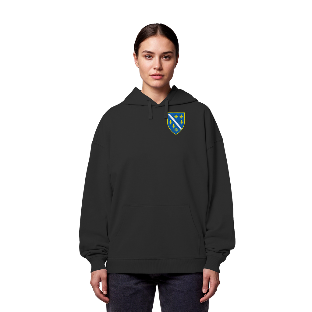 Bosanski grb – ljubav prema domovini s ponosom | Premium vez – organski oversize hoodie