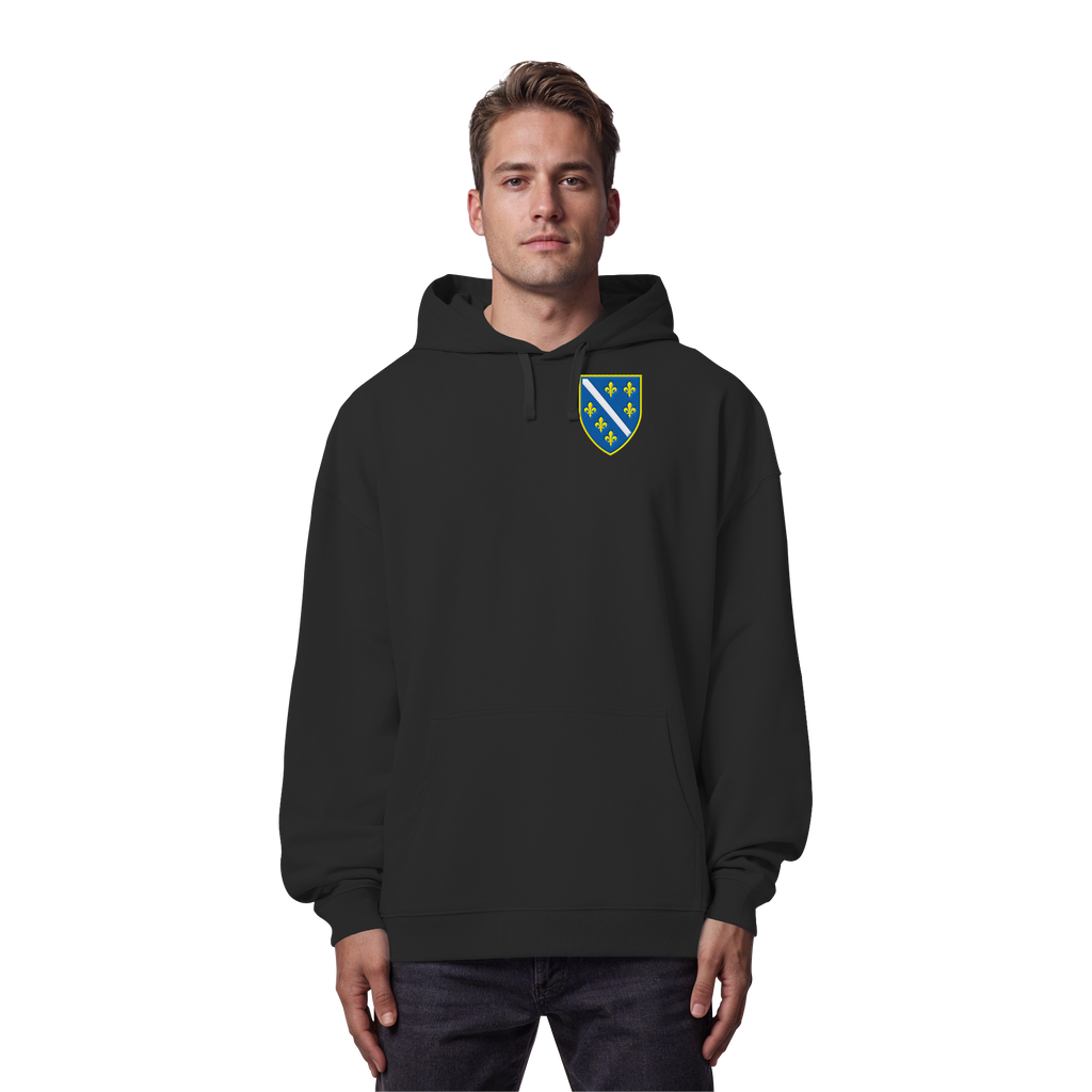 Bosanski grb – ljubav prema domovini s ponosom | Premium vez – organski oversize hoodie