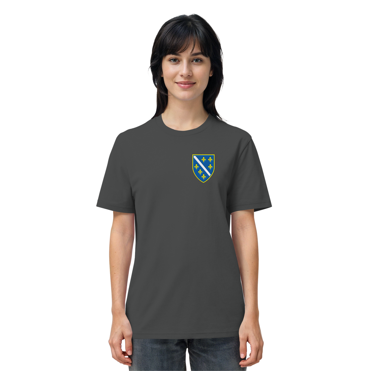 Premium organska majica s grbom Bosne i Hercegovine i vezom | Stanley/Stella – Unisex