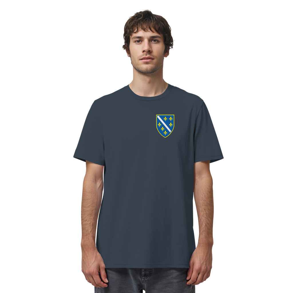 Premium organska majica s grbom Bosne i Hercegovine i vezom | Stanley/Stella – Unisex