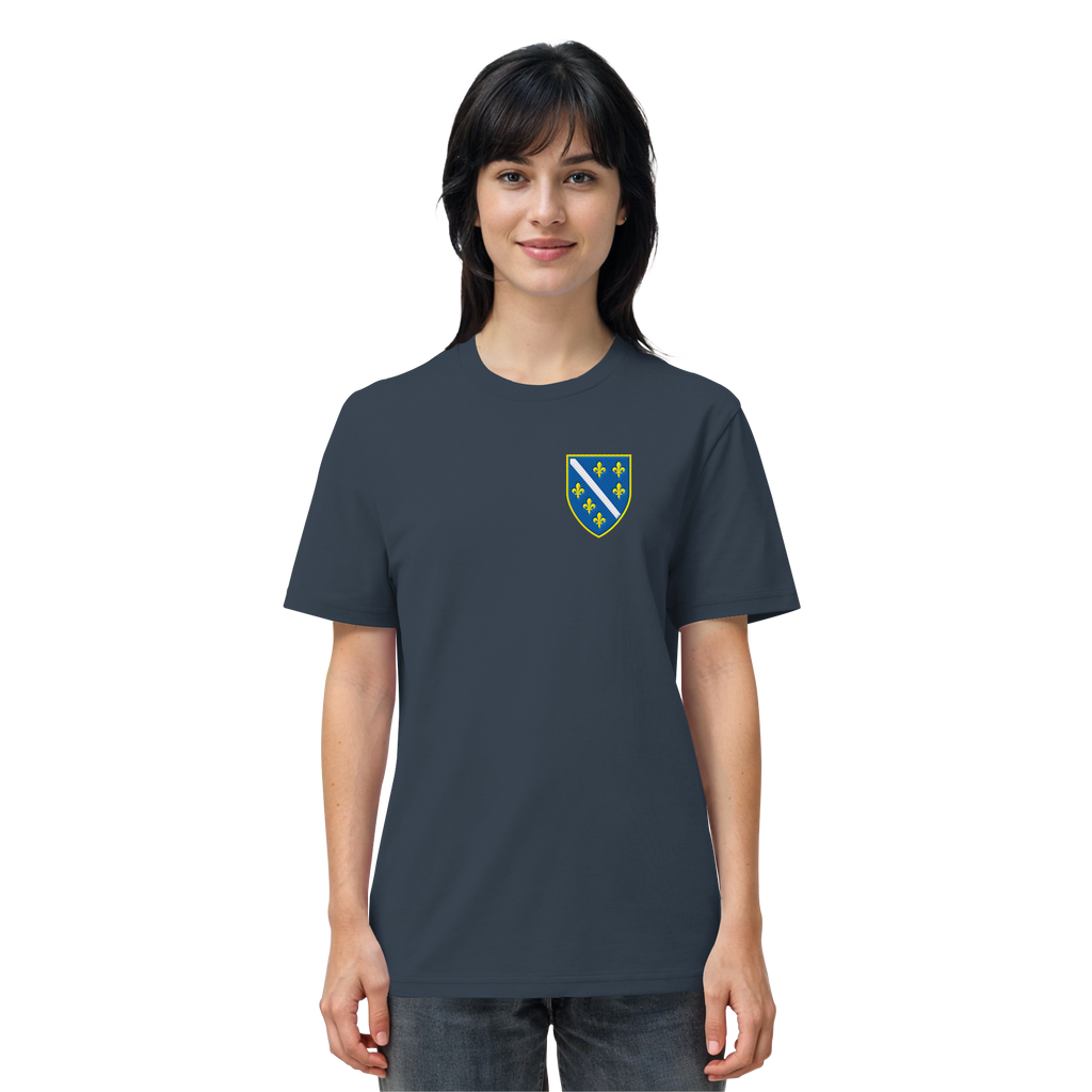 Premium organska majica s grbom Bosne i Hercegovine i vezom | Stanley/Stella – Unisex