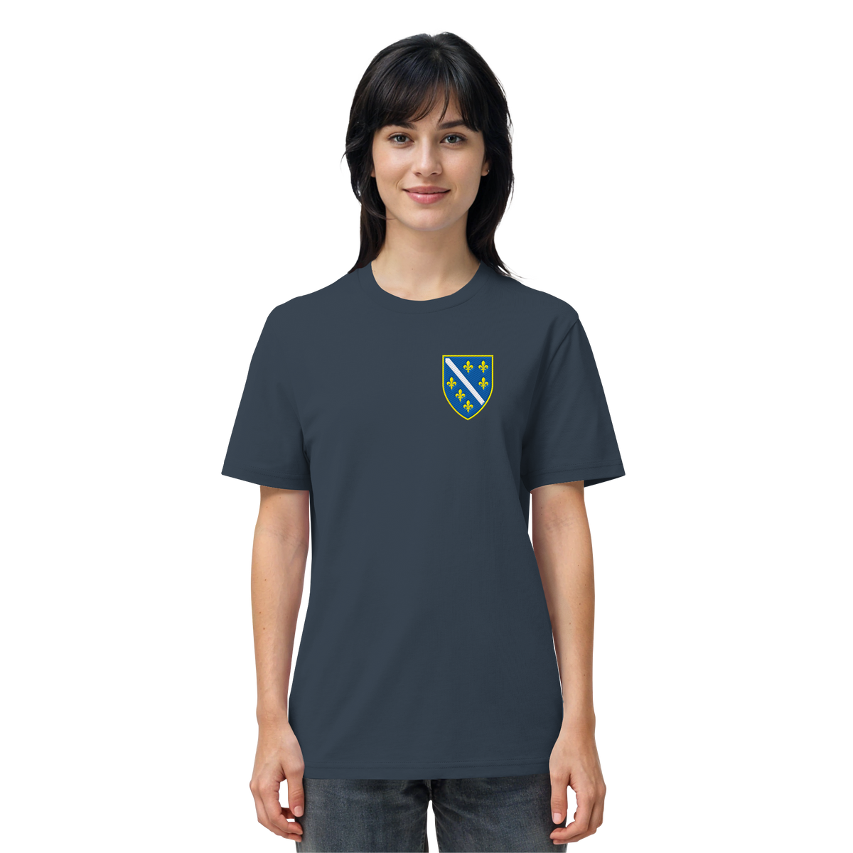 Premium organska majica s grbom Bosne i Hercegovine i vezom | Stanley/Stella – Unisex