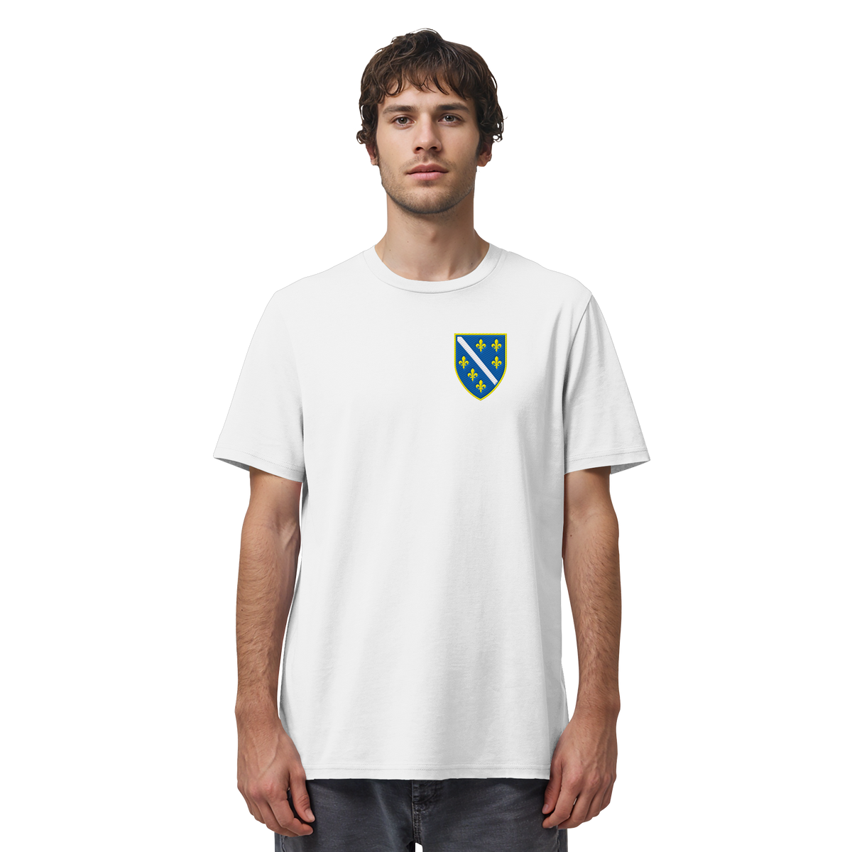 Premium organska majica s grbom Bosne i Hercegovine i vezom | Stanley/Stella – Unisex