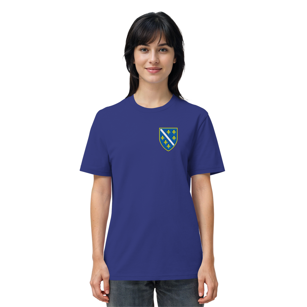 Premium organska majica s grbom Bosne i Hercegovine i vezom | Stanley/Stella – Unisex