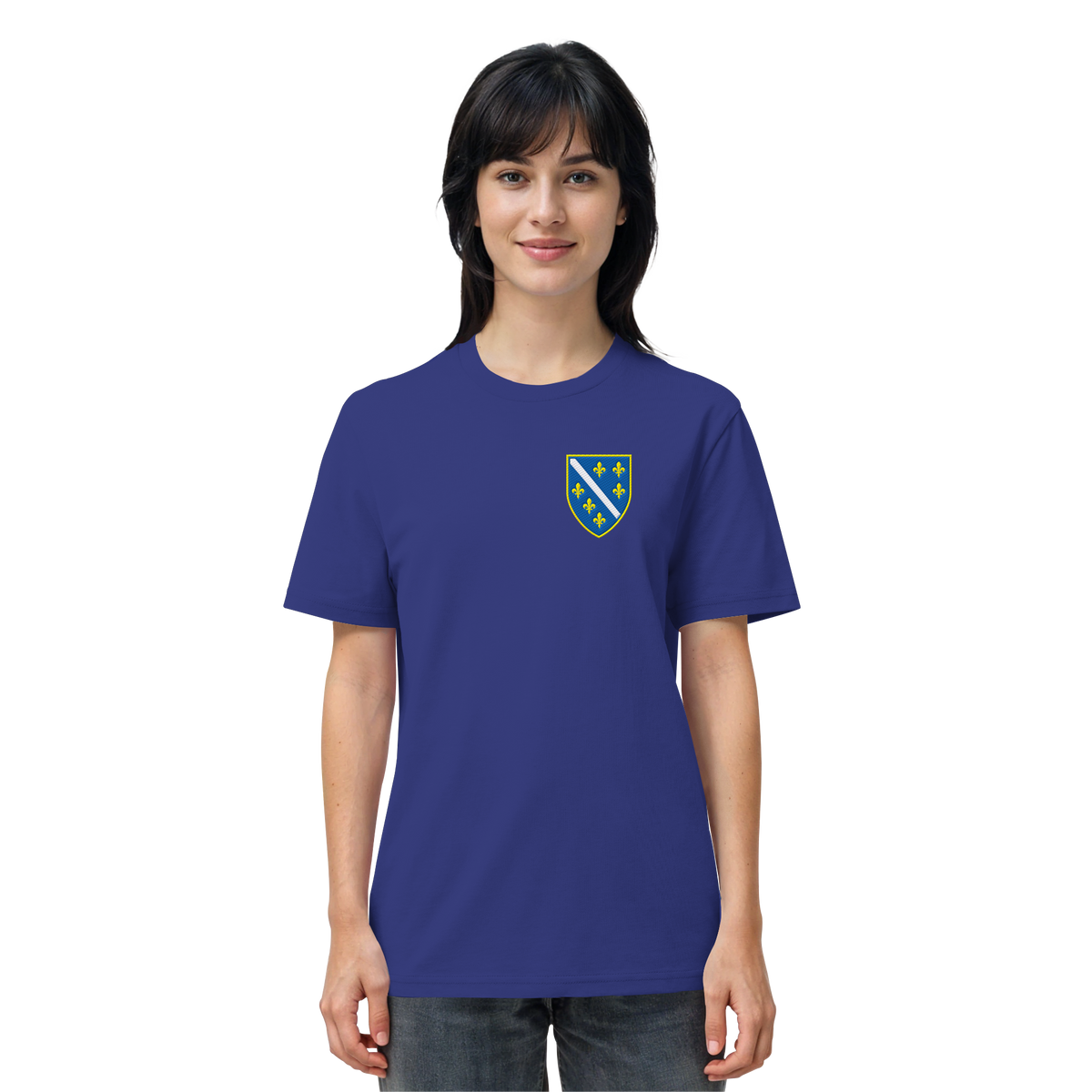 Premium organska majica s grbom Bosne i Hercegovine i vezom | Stanley/Stella – Unisex