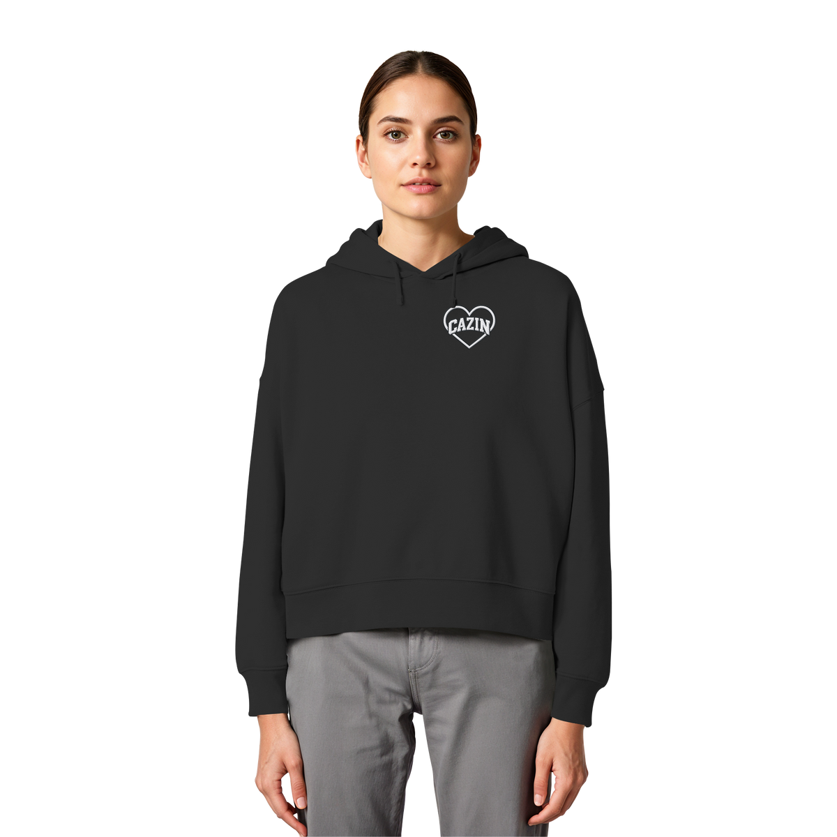 CAZIN U SRCU - Ženski organski boxcut hoodie