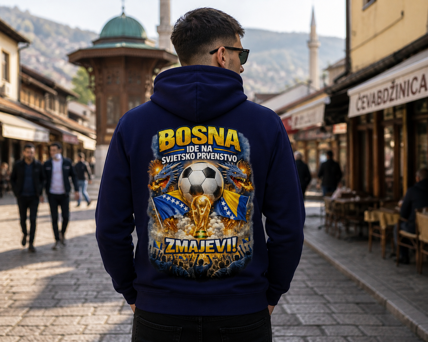Muški premium bio duks – Zmajevi SP 2026 | Print na leđima