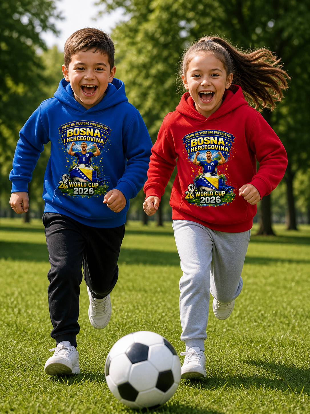 Dječiji Premium Bio Hoodie – Bosna | Dizajn 01 | Prednji print