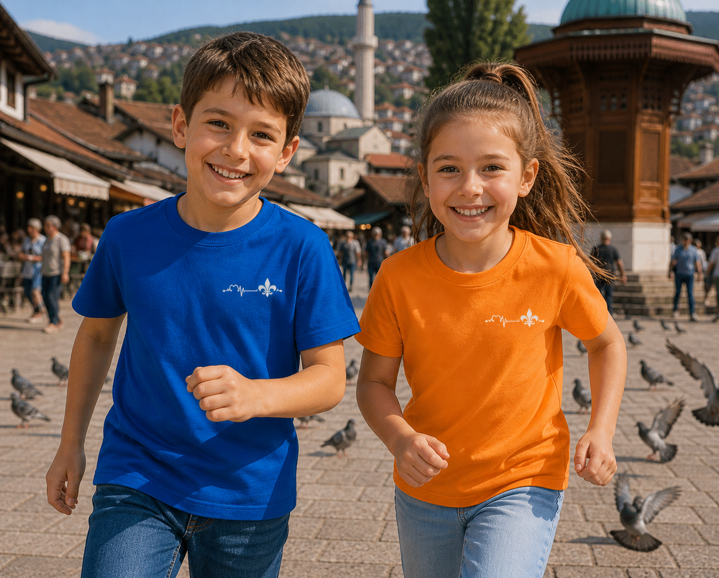 Dječija Premium Organska Majica – Srce Bosne | Lijeva strana grudi