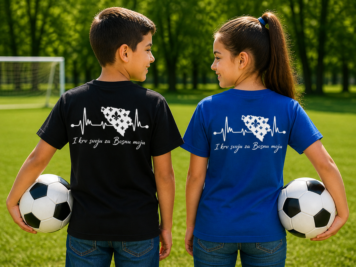 Dječija Basic majica Bosna – otkucaji srca Bosne | Otisak na leđima