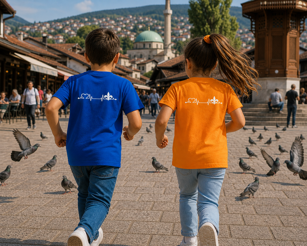 Dječija Premium Organska Majica – Srce Bosne | Print na leđima