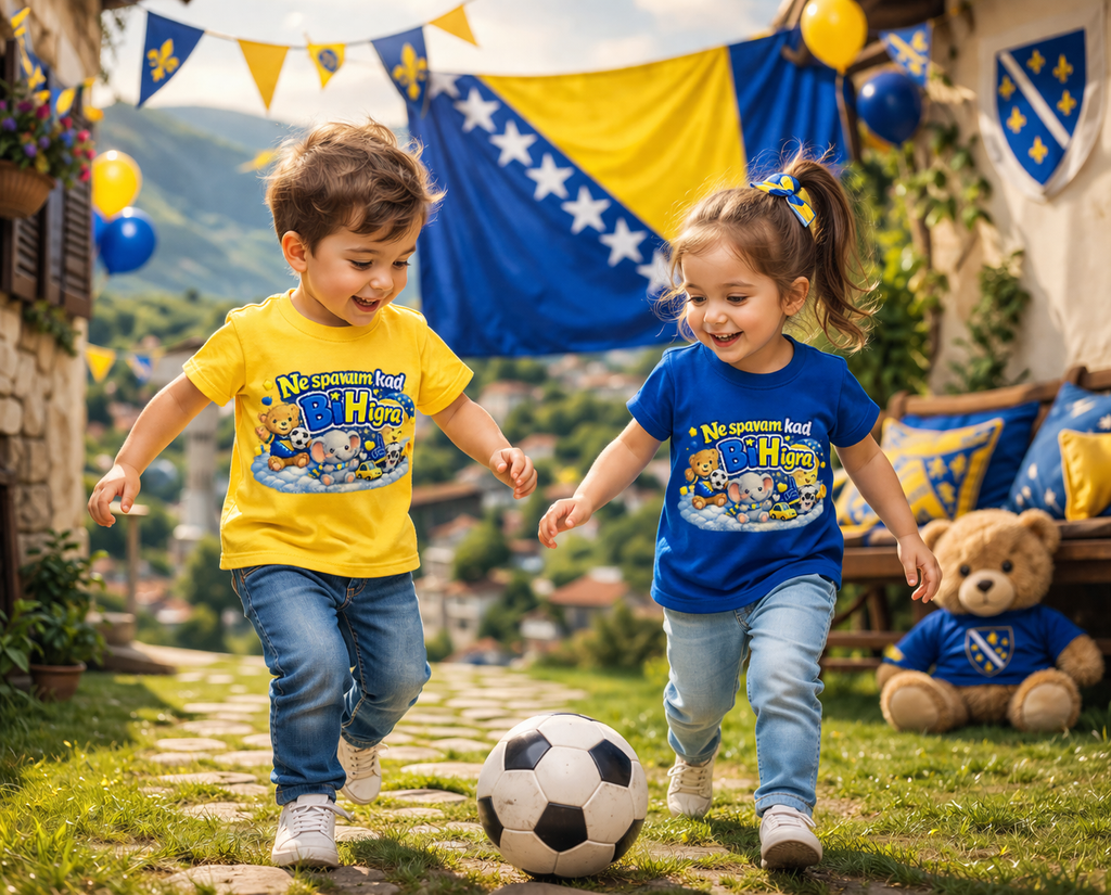 Dječija osnovna majica - Ne spavam kad igra BiH | Prednja štampa