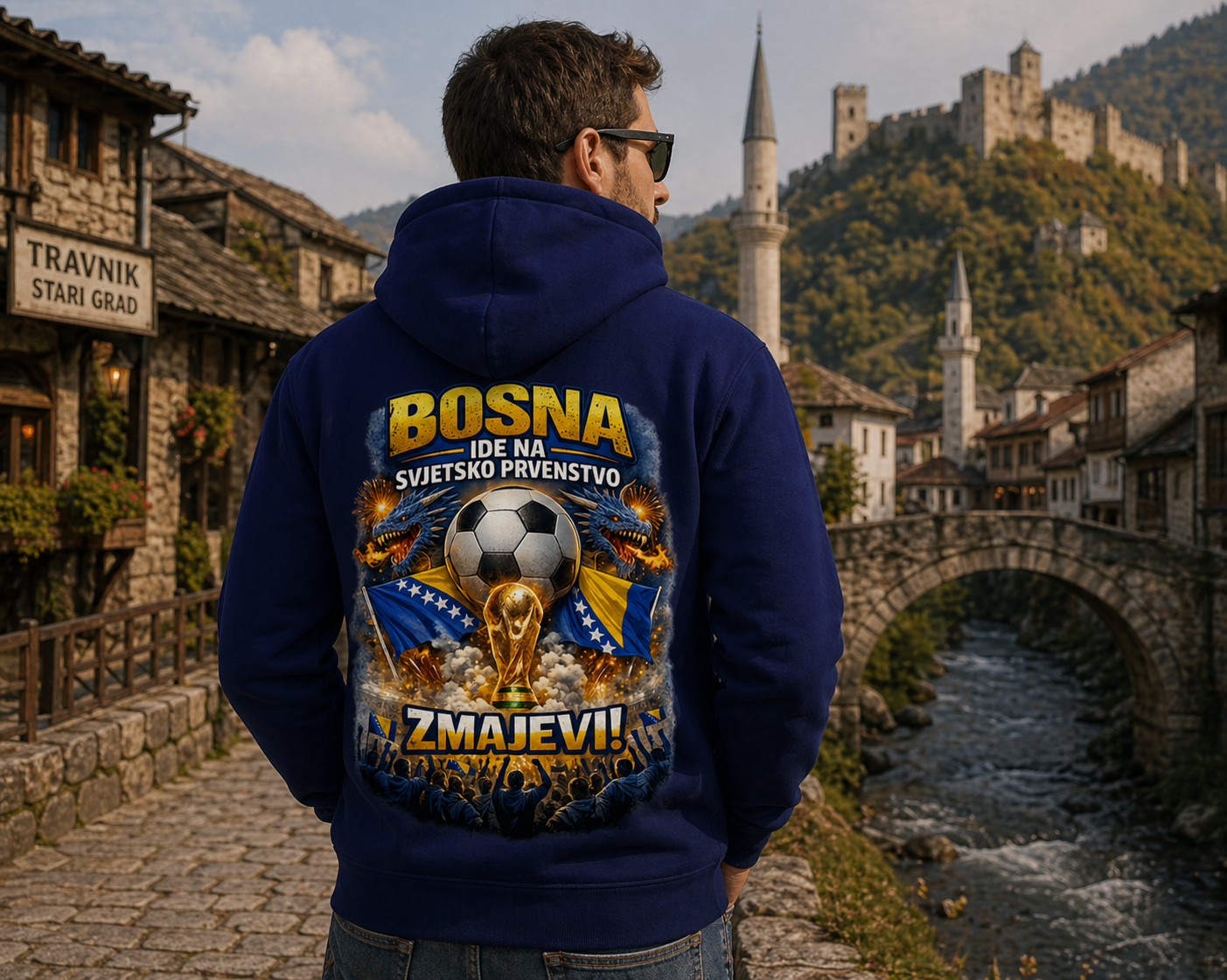 Muški premium bio duks – Zmajevi SP 2026 | Print na leđima